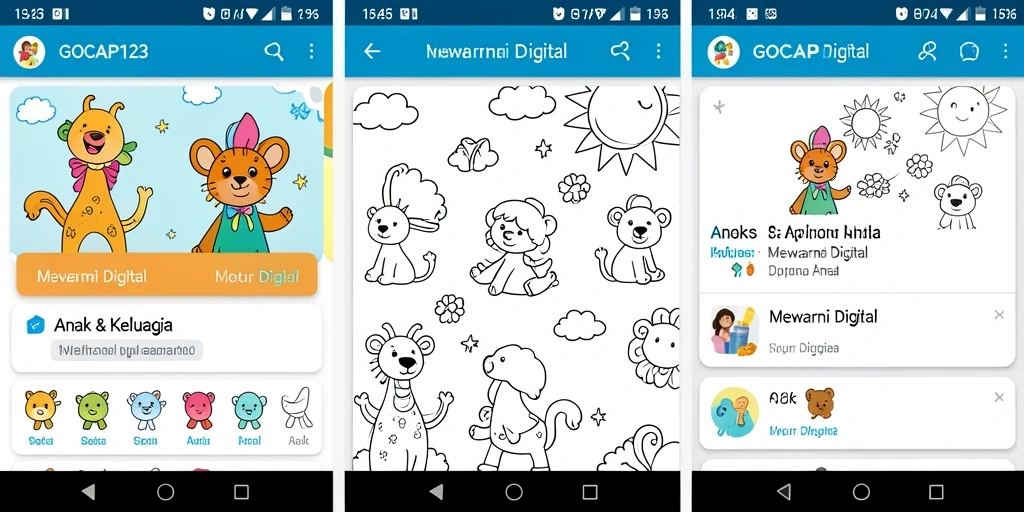 Tampilan antarmuka GOCAP123 dengan pilihan gambar mewarnai yang menarik.