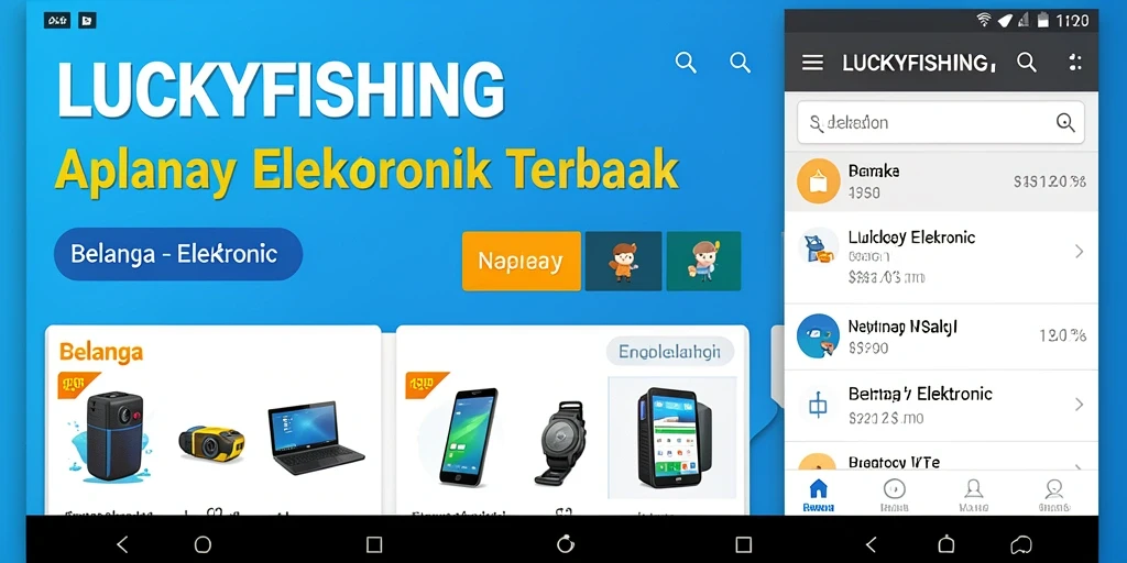 Tampilan antarmuka aplikasi LUCKYFISHING yang menarik dan fungsional.