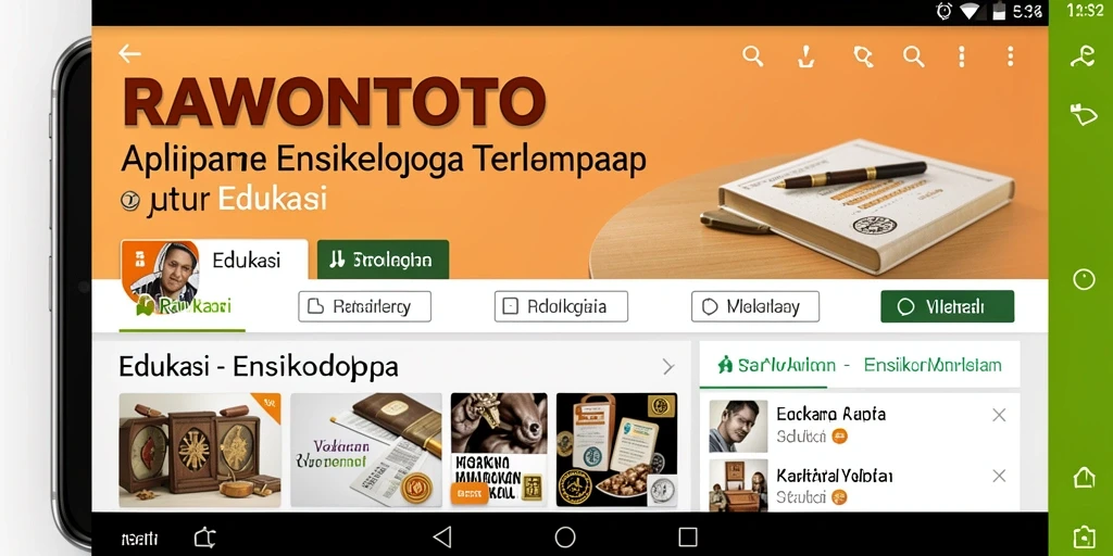 Tampilan antarmuka aplikasi RAWONTOTO yang informatif dan menarik.
